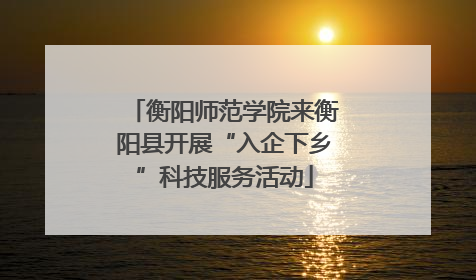 衡阳师范学院来衡阳县开展“入企下乡”科技服务活动