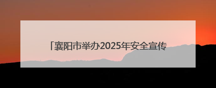 襄阳市举办2025年安全宣传咨询日暨暑期涉水安全宣传活动