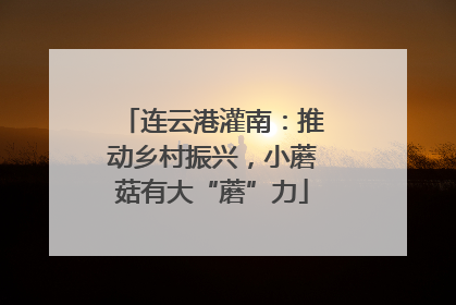 连云港灌南：推动乡村振兴，小蘑菇有大“蘑”力