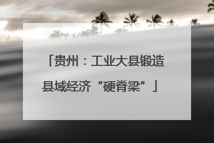 贵州：工业大县锻造县域经济“硬脊梁”