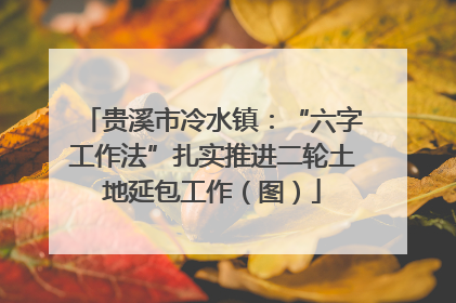 贵溪市冷水镇：“六字工作法”扎实推进二轮土地延包工作（图）