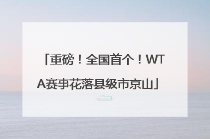 重磅！全国首个！WTA赛事花落县级市京山