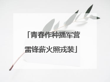 青春作种播军营 雷锋薪火照戎装