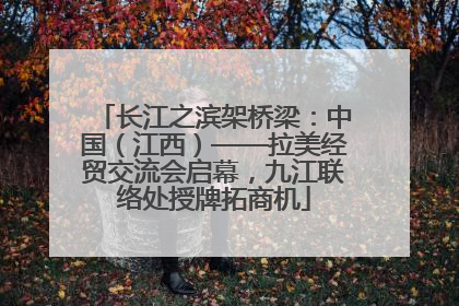 长江之滨架桥梁：中国（江西）——拉美经贸交流会启幕，九江联络处授牌拓商机