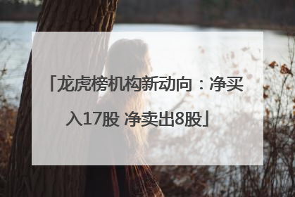 龙虎榜机构新动向：净买入17股 净卖出8股