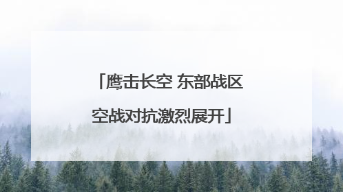 鹰击长空 东部战区空战对抗激烈展开