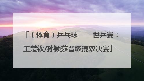 （体育）乒乓球——世乒赛：王楚钦/孙颖莎晋级混双决赛