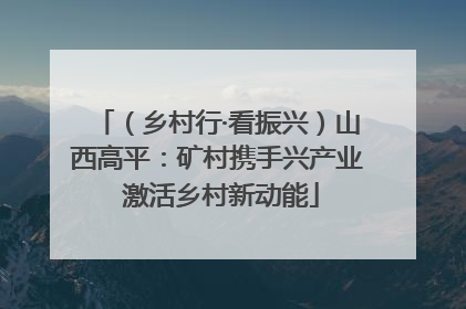 （乡村行·看振兴）山西高平：矿村携手兴产业 激活乡村新动能
