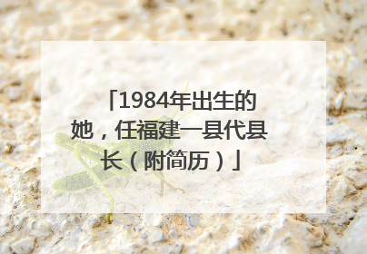 1984年出生的她，任福建一县代县长（附简历）