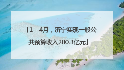 1—4月，济宁实现一般公共预算收入200.3亿元