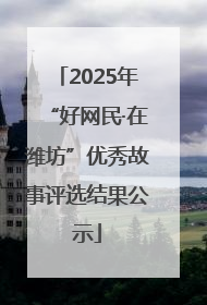 2025年“好网民·在潍坊”优秀故事评选结果公示
