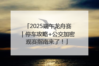 2025端午龙舟赛｜停车攻略+公交加密 观赛指南来了！