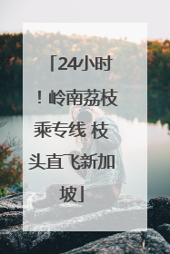 24小时！岭南荔枝乘专线 枝头直飞新加坡