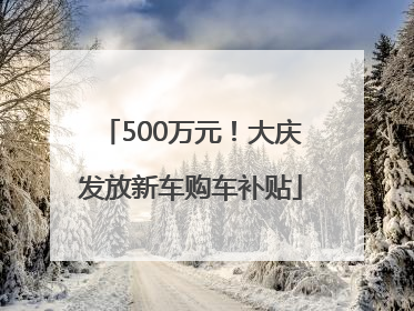 500万元！大庆发放新车购车补贴