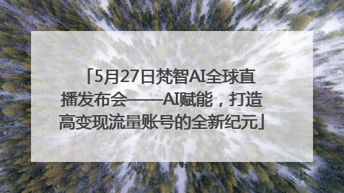 5月27日梵智AI全球直播发布会——AI赋能，打造高变现流量账号的全新纪元