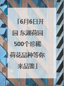 6月6日开园 东湖荷园500个珍稀荷花品种等你来品鉴