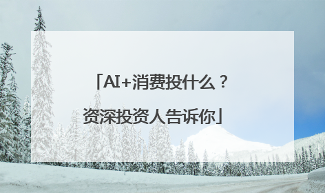 AI+消费投什么？资深投资人告诉你